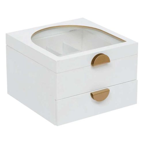 Boîte à Bijoux 2 Tiroirs "wild Romance" 20cm Blanc