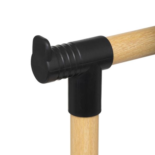 Portant à Vêtements Double En Métal Effet Bois Extensible En Hauteur H 165 Cm