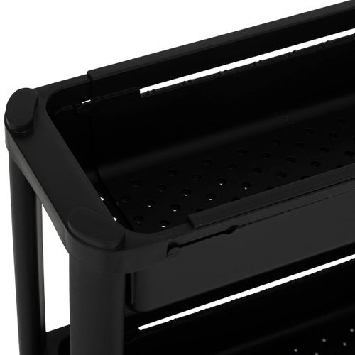 Desserte Roulante Extensible Resserre 4 Paniers Noir H 78.5 Cm