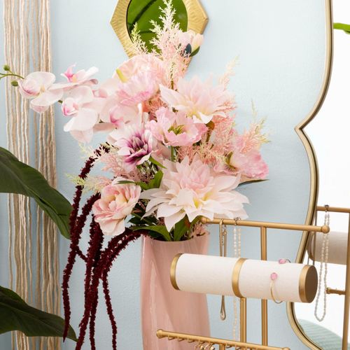 Bouquet Artificiel Composé "wild Romance" 60cm Rose