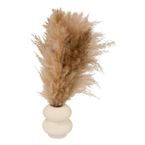 Composition Florale Avec Vase "glen" Vase En Céramique Blanc H42cm