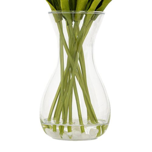 Composition Artificielle De Tulipes "hector" 28cm Blanc