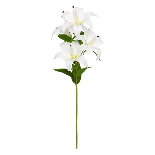 Tige Artificielle 4 Lys "jago" 80cm Blanc