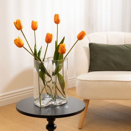 Vase En Verre Transparent H 25 Cm