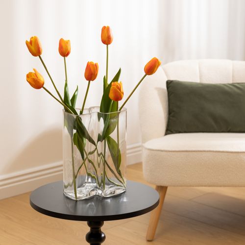 Vase En Verre Transparent H 25 Cm
