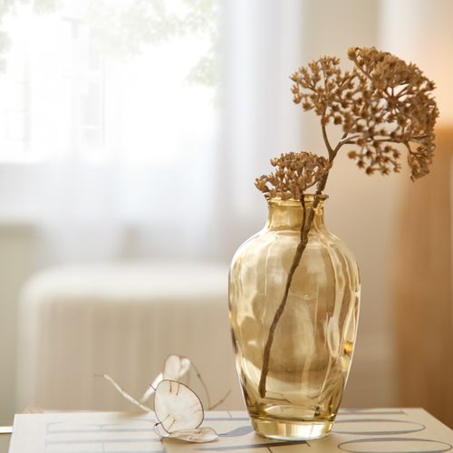 Vase Soliflore En Verre Rose - Occasion, Petite égrenure Sur Le Bord