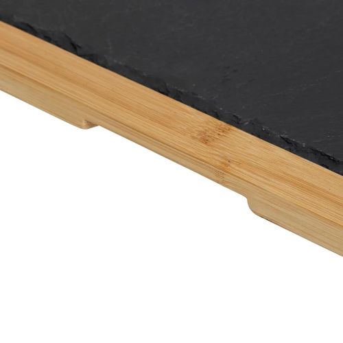 Assiette De Présentation "bambou et Ardoise" 45cm Gris