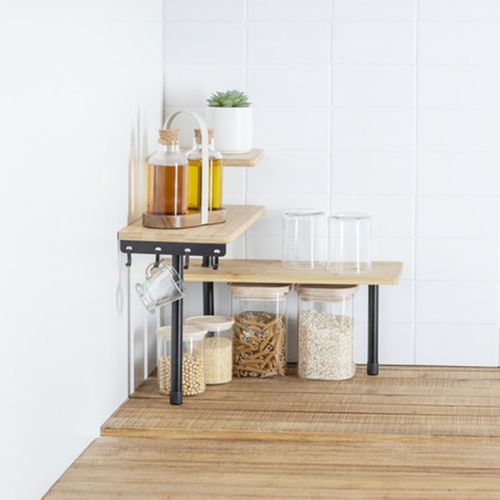 Étagère D'angle 3 Niveaux Beige