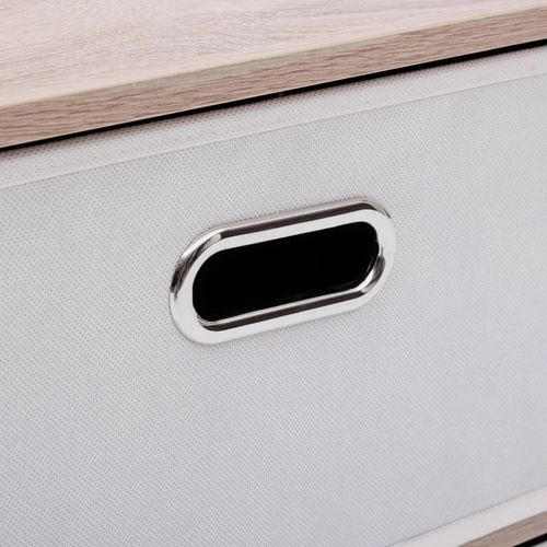 Chevet 2 Tiroirs Tissu Beige Dress Up