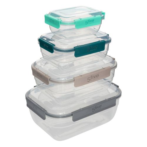 Lot De 4 Boîtes "klic" Rectangle En Plastique