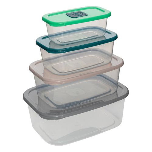 Lot De 4 Boîtes De Conservation Avec Valves Micro-ondes