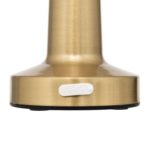 Lampe D'extérieur LED Rechargeable USB En Acier Doré Effet Brossé D 9 X H 21.5 Cm