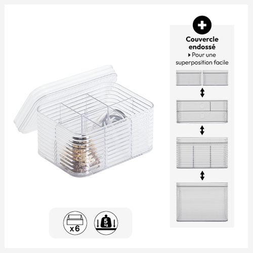 Organisateur "plastor" 6 Compartiments 15,3x9cm
