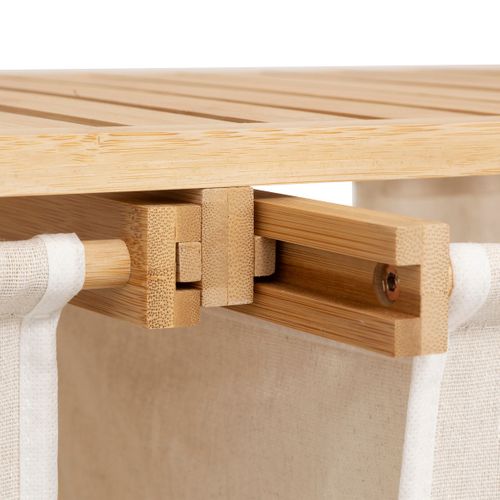 Meuble En Bambou 2 Étagères Et 2 Paniers à Linge H 109 Cm