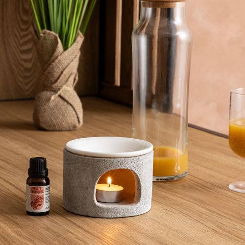 Brûle-parfum "olioa" Ciment 11x7cm