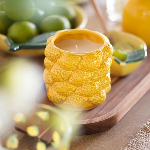 Bougie Parfumée Citron En Céramique "yucatan" 330g Agrumes
