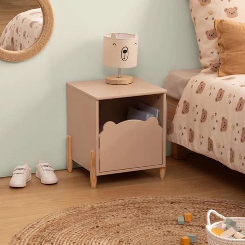 Table De Chevet Enfant H40 Ourson Beige Atmosphera