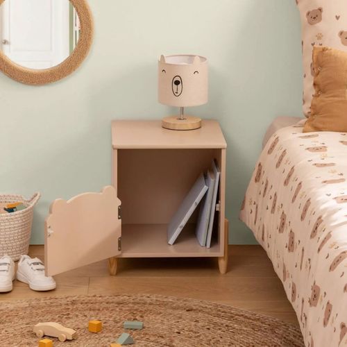 Table De Chevet Enfant H40 Ourson Beige Atmosphera