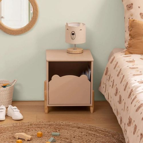 Table De Chevet Enfant H40 Ourson Beige Atmosphera