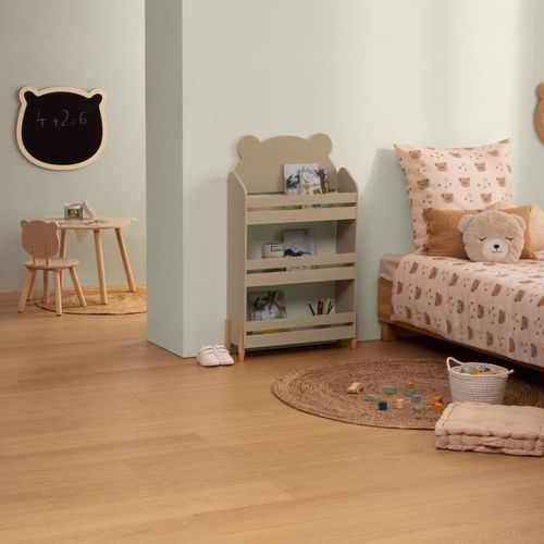 Bibliothèque Enfant 3 Niveaux Ourson Mdf Beige