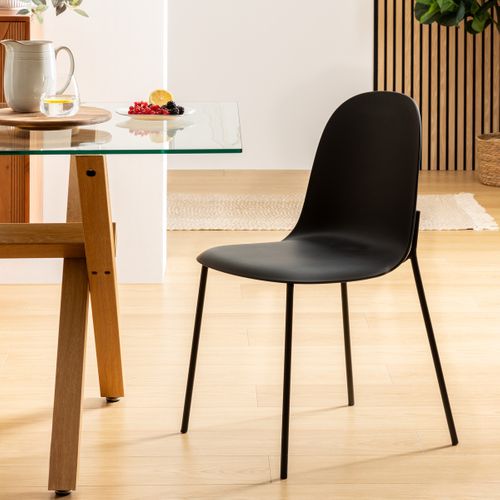 Chaise De Table En Acier Et Polypropylène Noir H 79 Cm