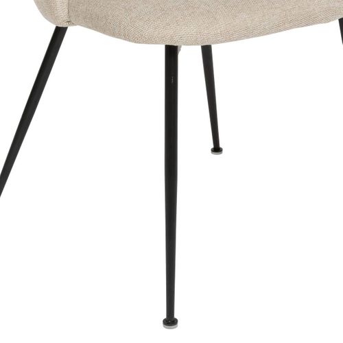 Chaise De Table Assise Beige Chiné Et Pied En Métal Noir H 81 Cm