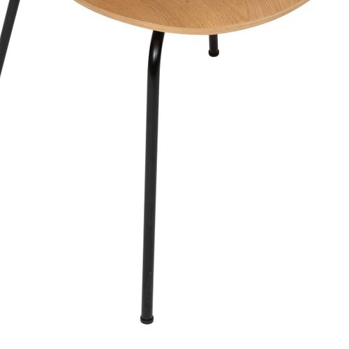 Chaise De Table En Bois Naturel Et Pieds Acier Noir H 82 Cm