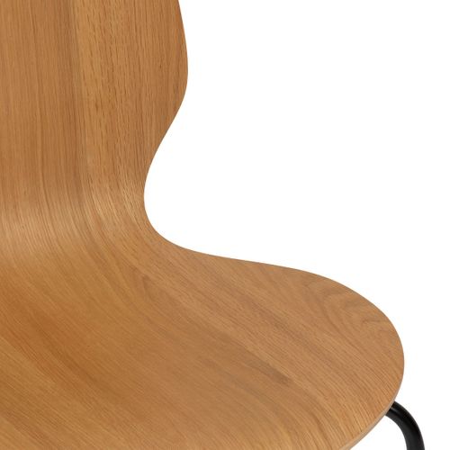 Chaise De Table En Bois Naturel Et Pieds Acier Noir H 82 Cm