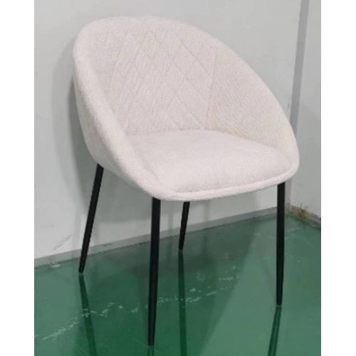 Chaise Seliso Tissu Chenille Beige Pieds Métal Atmosphera