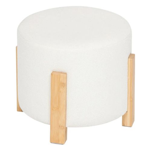 Tabouret D'appoint Bouclette Bansa Blanc Atmosphera