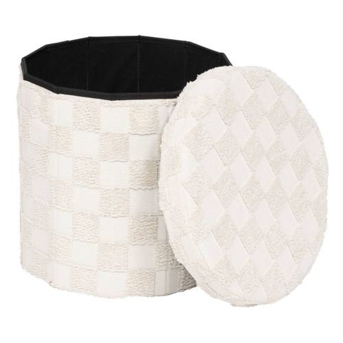 Pouf Pliant "pasti" Blanc D38x38cm