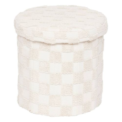 Pouf Pliant "pasti" Blanc D38x38cm