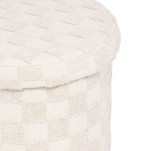 Pouf Pliant "pasti" Blanc D38x38cm