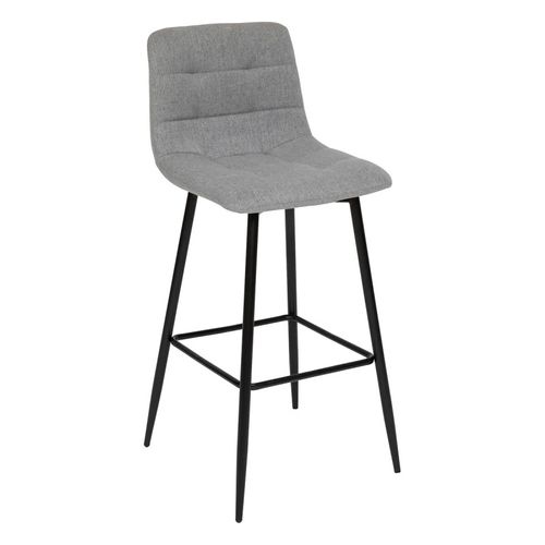 Tabouret De Bar Sirac Pieds Métal Tissu Gris