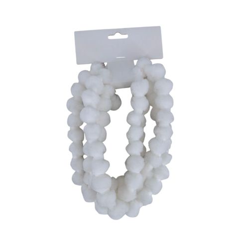 Guirlande De Noël Boule Aspect Coton L 200 Cm