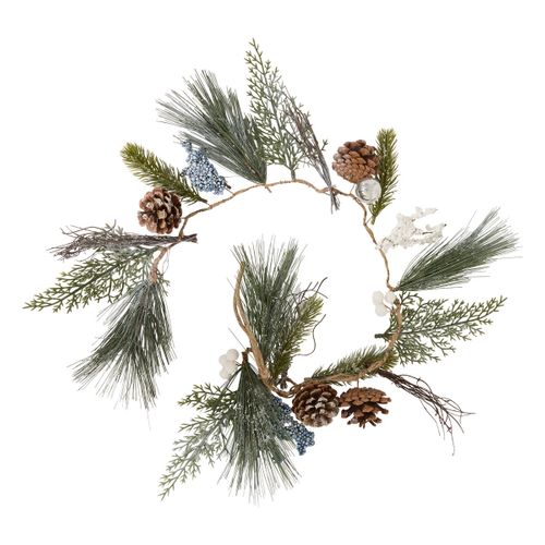 Guirlande De Noël Pommes De Pin Feuilles Bleues Et Autre Déco L 100 Cm