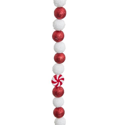 Guirlande De Noël Gourmandises Rouge Et Blanc L 180 Cm