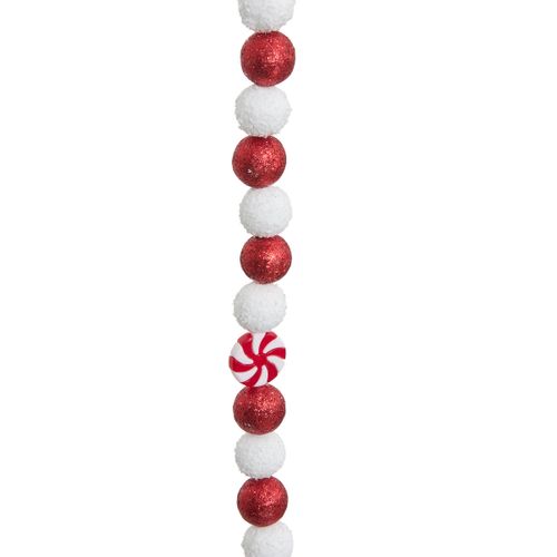 Guirlande De Noël Gourmandises Rouge Et Blanc L 180 Cm