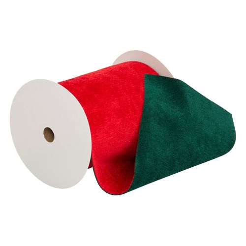 Guirlande De Noël Ruban Velours Rouge Et Vert 12 Cm X 5 M