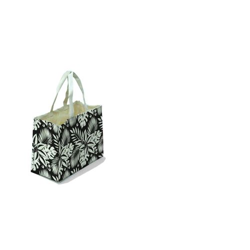 Sac De Shopping En Coton à Motif Jungle 50x35cm