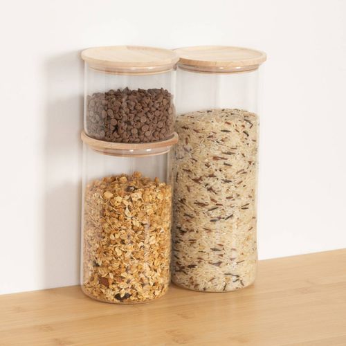 Lot De 3 Bocaux Hermet En Verre 0,4l/0,9l/1,5l