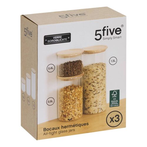 Lot De 3 Bocaux Hermet En Verre 0,4l/0,9l/1,5l