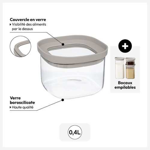 Bocal "hermet" 0,4l En Verre Avec Couvercle Hermétique