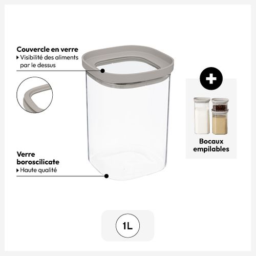 Bocal "hermet" 1l En Verre Avec Couvercle Hermétique