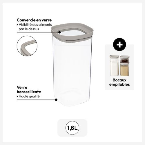 Bocal "hermet" 1,6l En Verre Avec Couvercle Hermétique