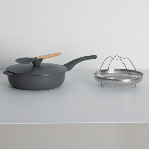 Sauteuse D28cm En Fonte D'aluminium Gris