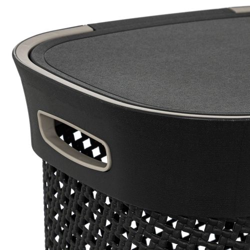 Panier à Linge 60l En Polypropylène Gris Anthracite