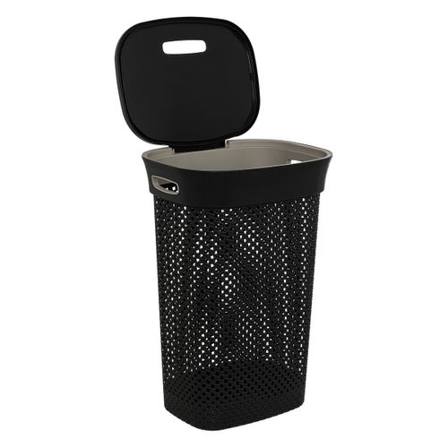 Panier à Linge 60l En Polypropylène Gris Anthracite