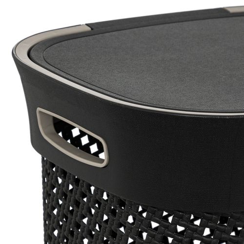 Panier à Linge 60l En Polypropylène Gris Anthracite