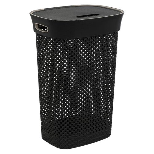 Panier à Linge 60l En Polypropylène Gris Anthracite